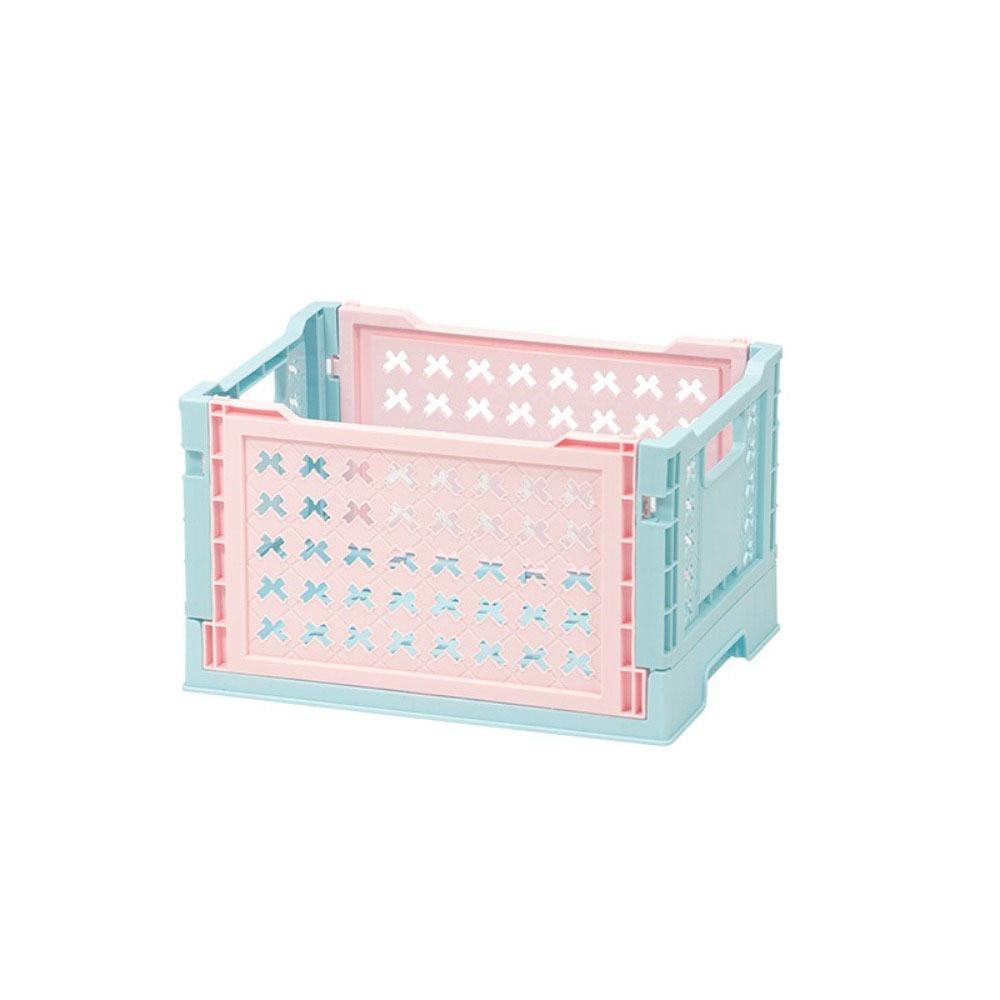 6 Colors Foldable Storage Basket Collapsible Folding Toy Box Plastic Crate Box  Kitchen