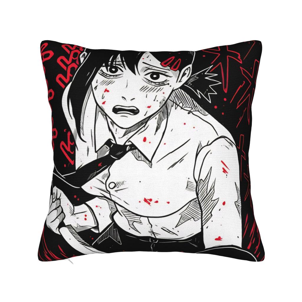 Chainsaw Man War Gurl Pillow Case Square Pillow Cover For Living Room Bed Chair Retro Trendy Cushion Cover