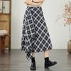Plus Size High Waist Cotton Vintage Plaid Casual Summer Loose Long for Woman Skirts Womens Skirt