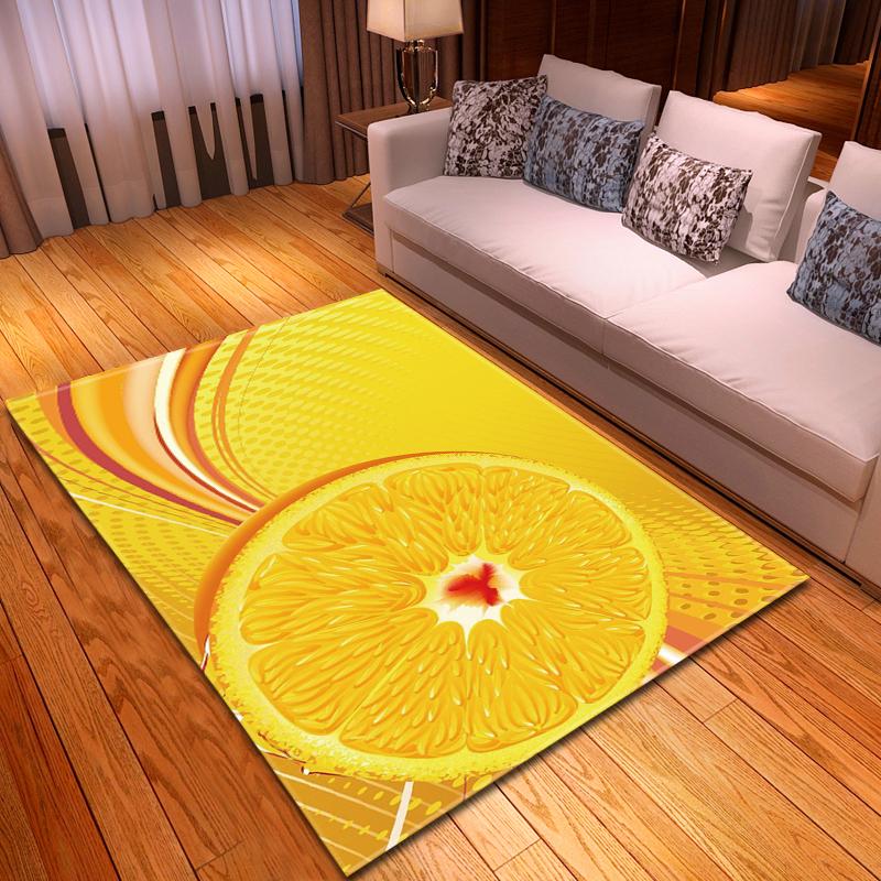 Lemon Living Room Carpet Yummy Fruit 3D Bedroom Rugs Kids Room Mat Kitchen Area Rug Floormat Bathmat Indoor Entrance Doormat