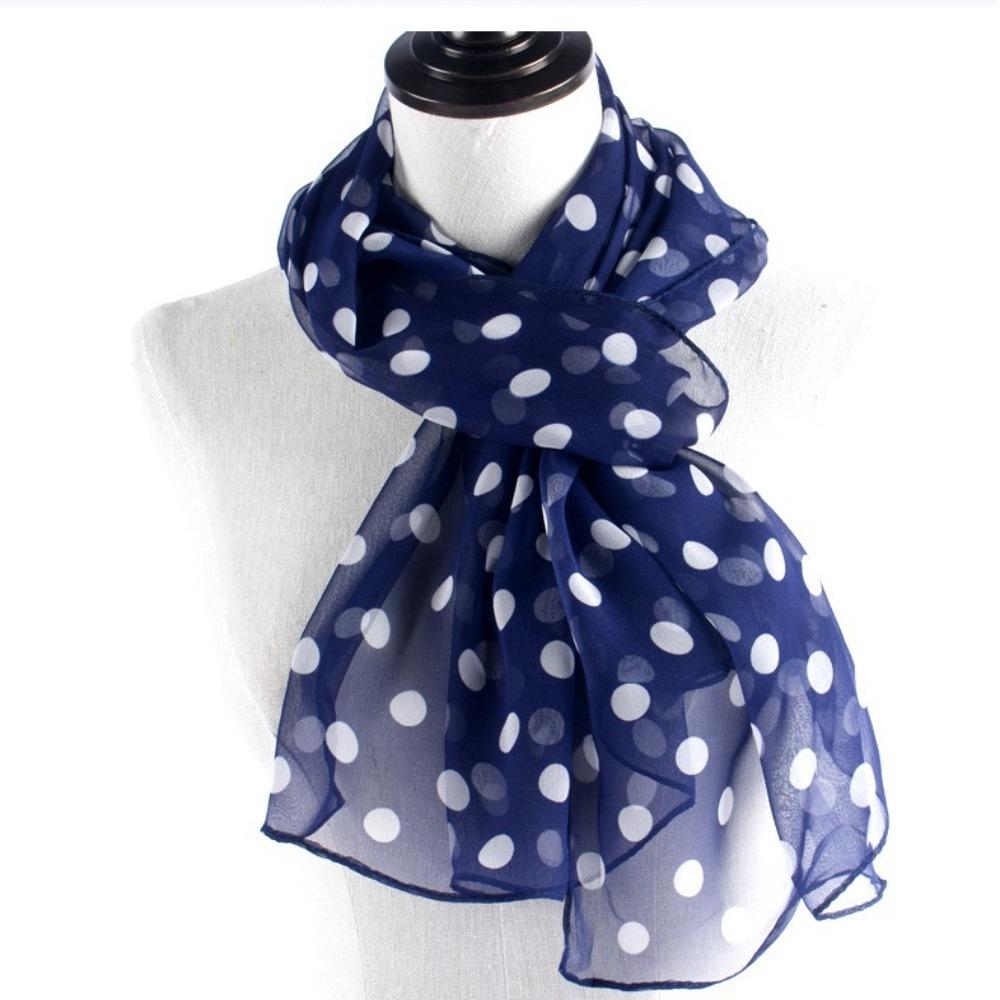 Scarf Neckerchief Headband Hijab Scarf Ladies Women's Scarves Shawl Silk Scarf Polka Dot Scarf