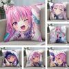 H-Hololive M-Minato Aquas Cushion Cover Plush Fabric Soft Double-Sided Printed Sofa Warm Winter Home Child Gift Pillow Case