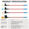 16 Stück Sicherungsabgriff, 12V Auto Stromkreis-Zusatz-Sicherungsabgriff-Kit - Standard Mini Micro2, Flache Mini-Sicherungsabgriffe, ATO ATC ATM Sicherungsadapter