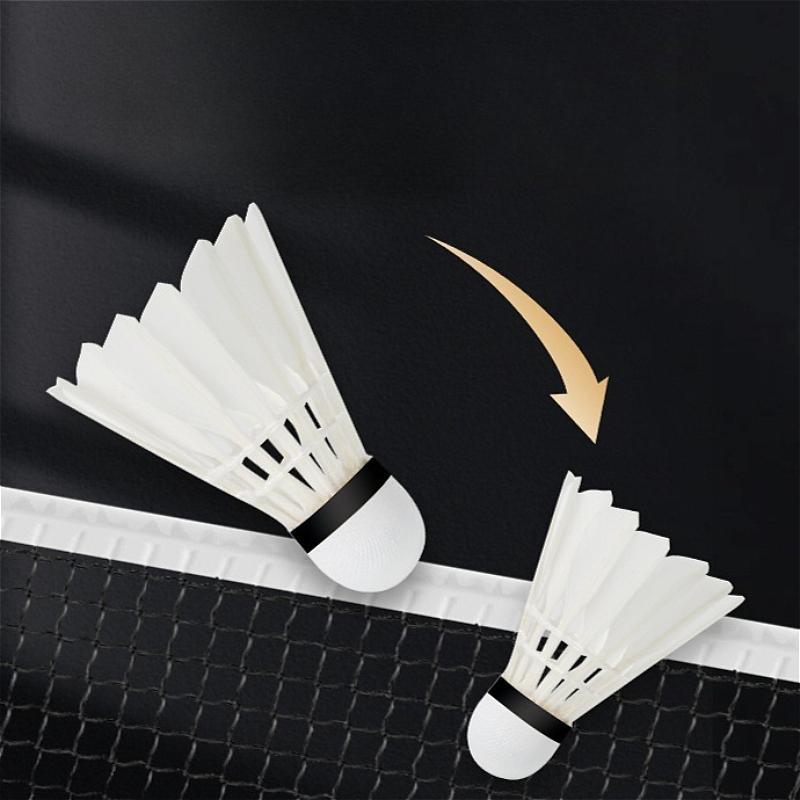 12pcs Badminton Shuttlecocks Professional White High Speed Duck Feather Badminton Ball for Game Training Sport Practice Youth