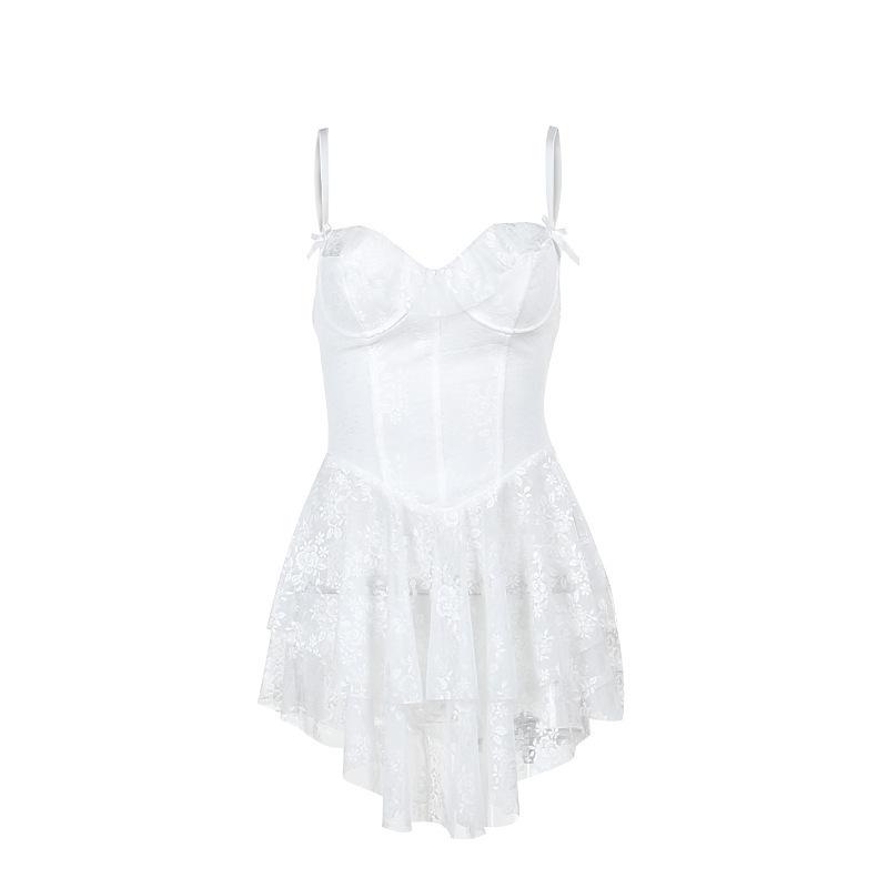 Spring Sexy Spice Lace Fashion Strap Slim-fit Halter Dress