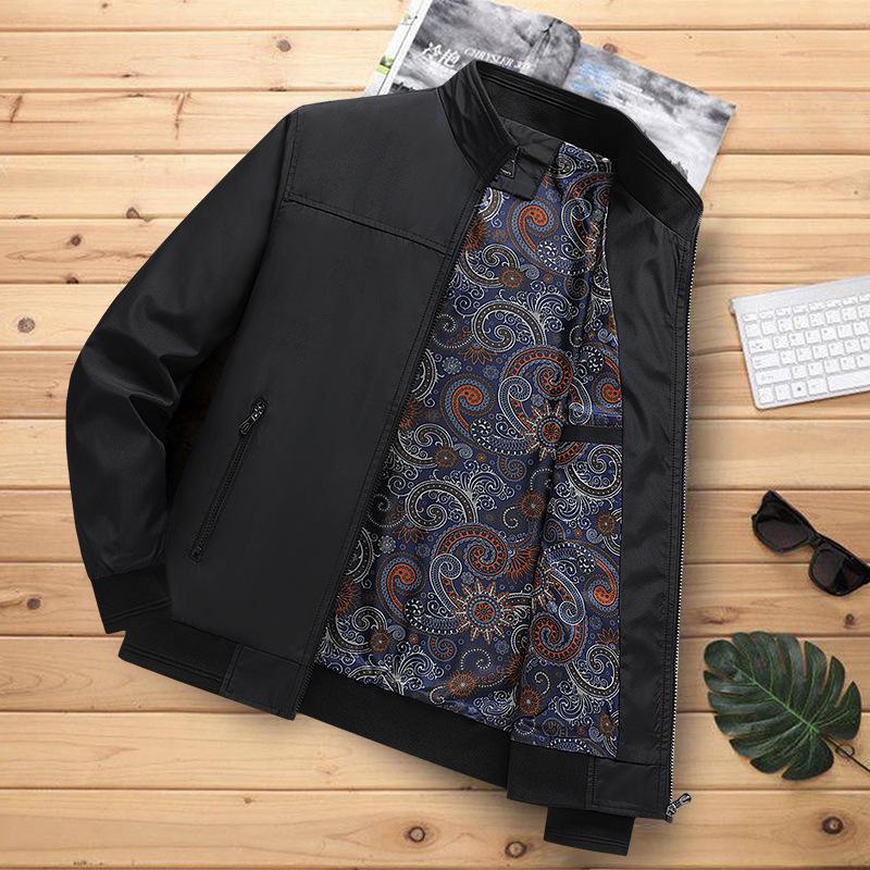 

Men s 2026 Spring Stand-Collar Casual Jacket - Loose Warm Versatile Baseball Coat M (Weight 90-105kg)