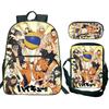 Anime Haikyuu Batoh 3ks Sada Školní Tašky S Taškou Přes Rameno Pouzdro na Tužky Dětské Batohy pro Kluky Dívky Batoh na Notebook Taška na Knihy Dárek