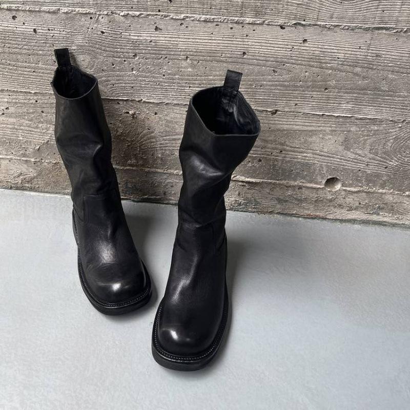 Podzimní a zimní dámské kožené boty velký obvod lýtka Martensky kůže pohodlná silná podrážka střední podpatek gumová podrážka nové nízké lýtko bo