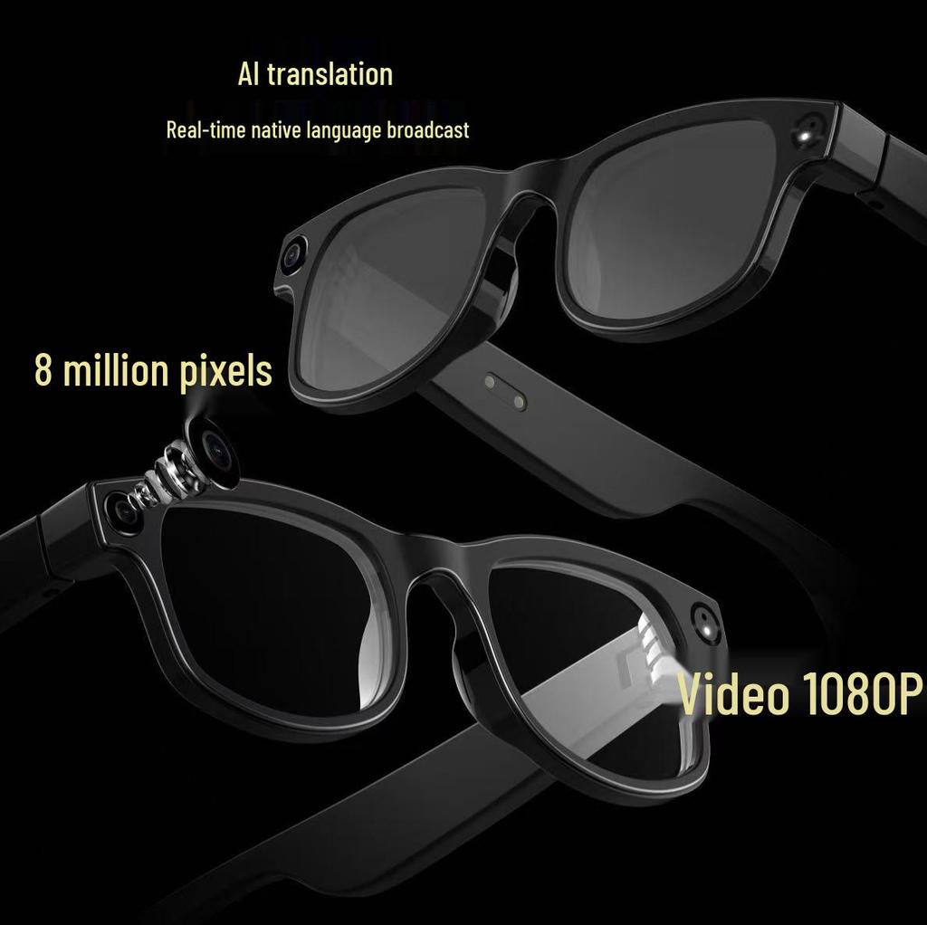 AIMB-G1 Smart Glasses: AI-Powered Translation, Image & Object Recognition, Anti-Shake Photography, Video Recording, Blue