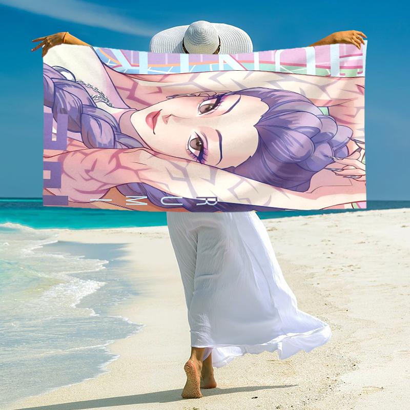 1Pc Purple Hair Hunter Beach Towel Microfiber Beach Towel Thin Absorbent For Beach Swimming Yoga Bath Sports 0917206