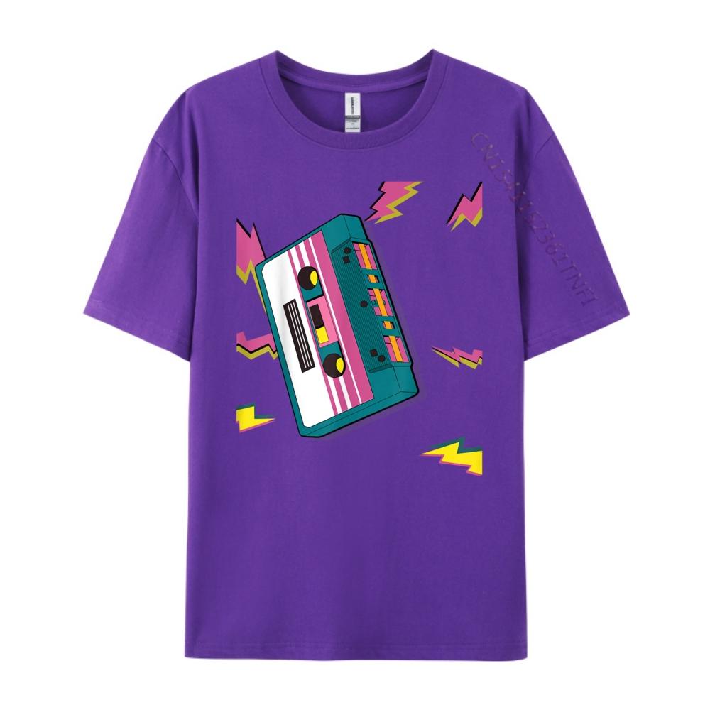 Vintage Cassette Tape In 80s 90s Neon Style T Shirts For Men Autumn TShirt Mens Tshirts Creative Camiseta