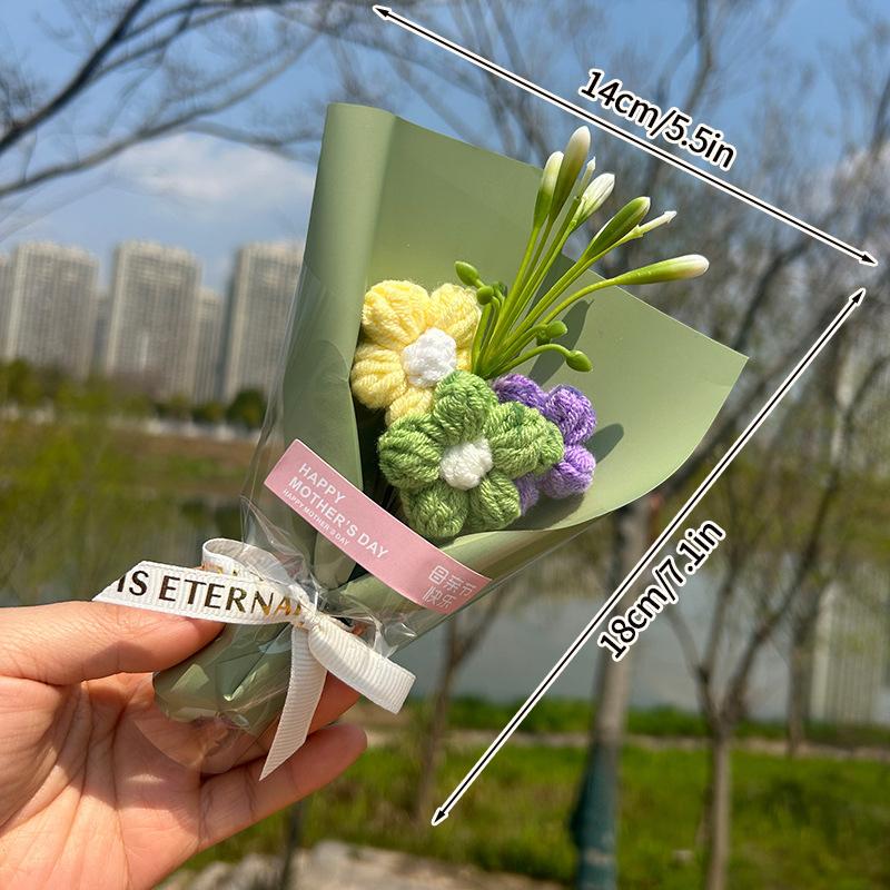 Mini Knitted Bouquet Girlfriend Creative Birthday Valentine's Day Gift Artificial Simulated Small Bouquet Wedding Companion Gift