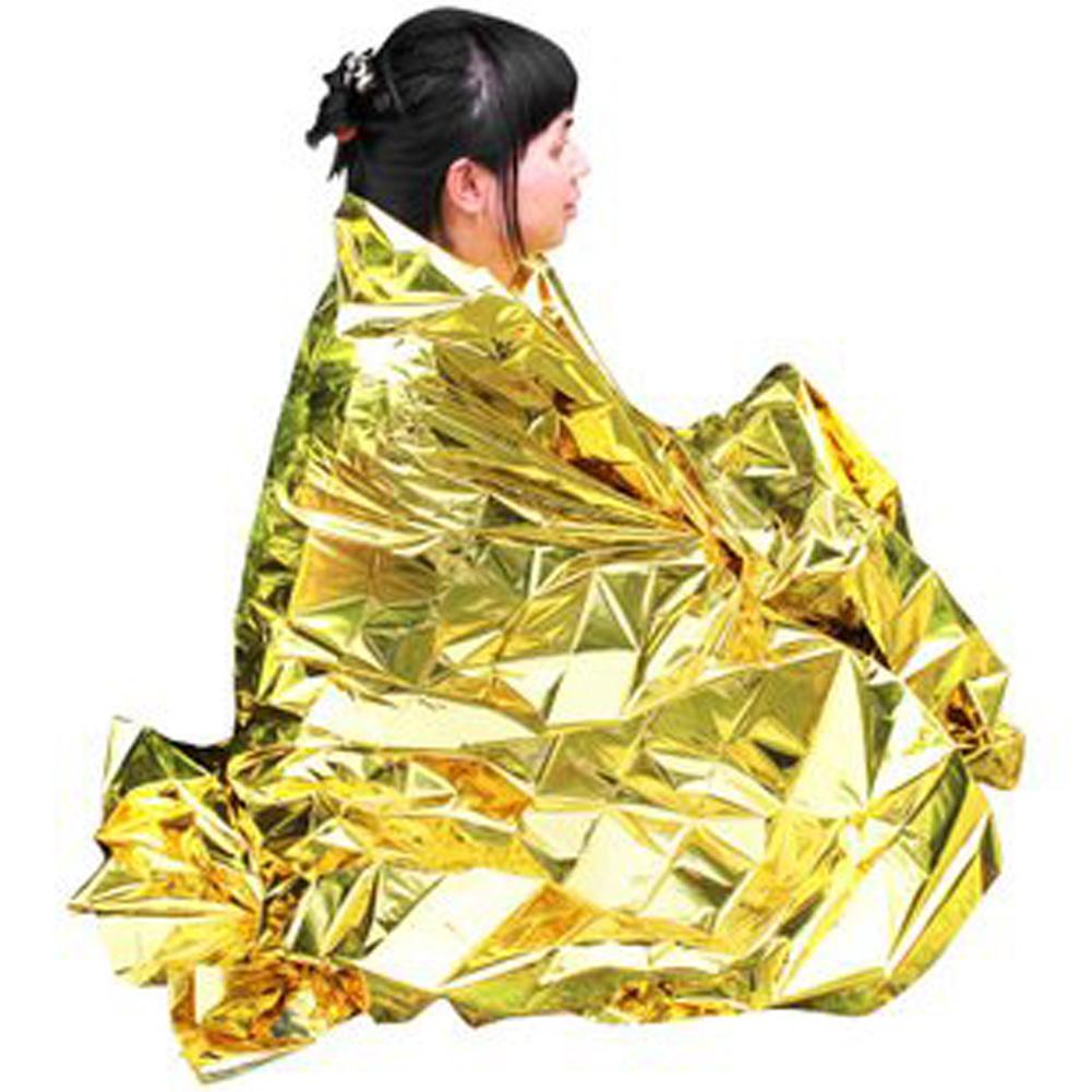 Emergency Blanket Field Survival Rescue Curtain Outdoor Life-saving Silver Plus Gloden Travel Tools