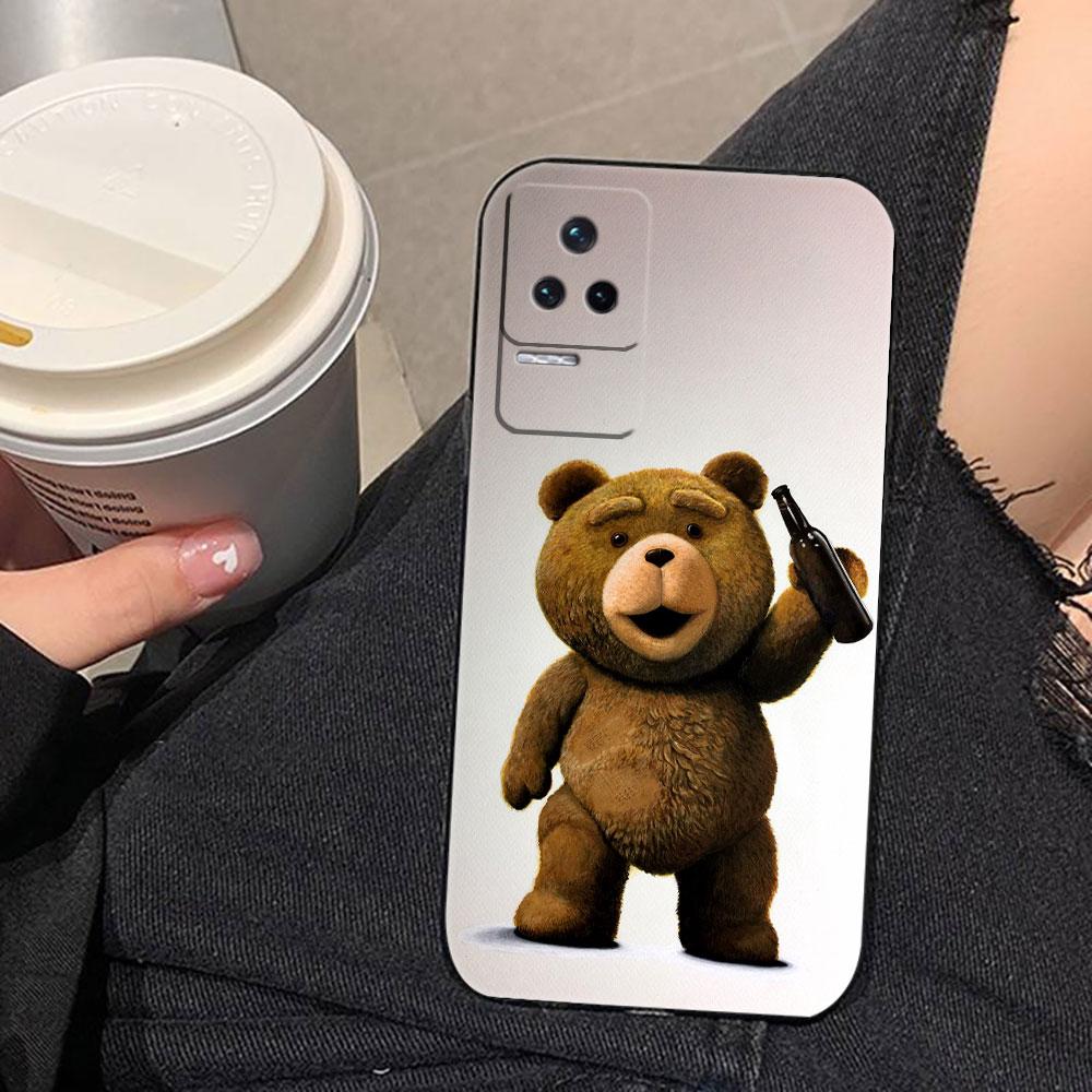 Naughty Cute Bear Phone Case For Redmi K60 K40 K30 15 15C 14C 13C 12C 12 10 10C 9T 9C 9A 9 8 8A A1 A2 A3 Pro Plus Cover Case