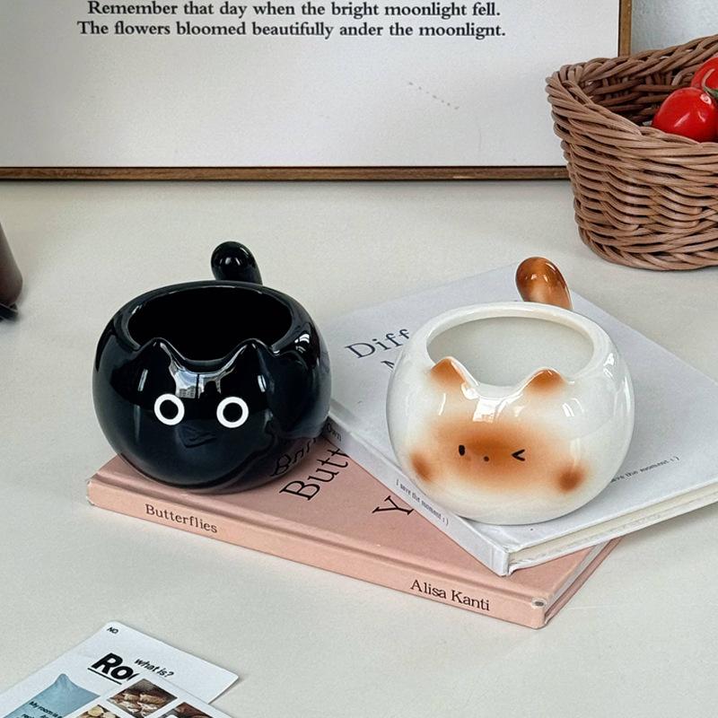 High-value birthday gift, cute Siamese cat ceramic mug, gift box for men, women and sisters and children