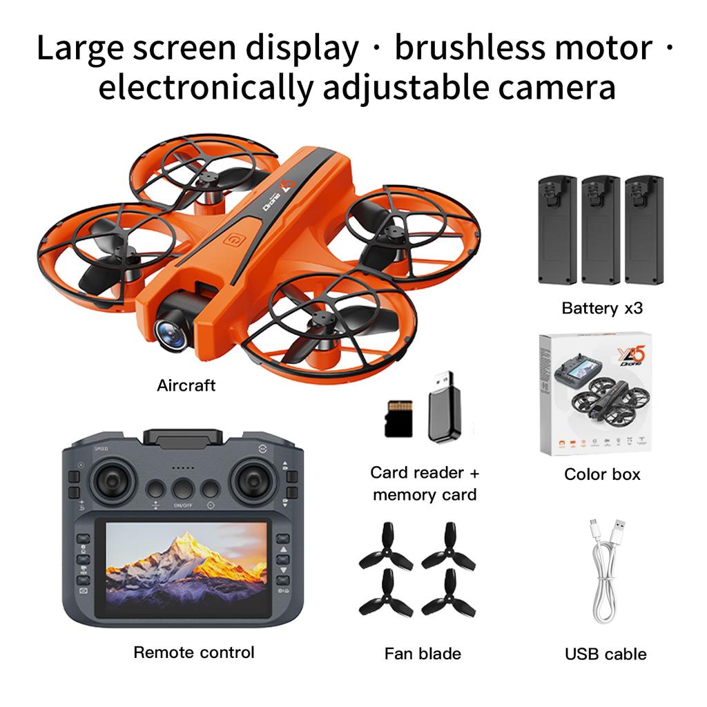 YL05 Drone 8K HD Camera Screen Remote Control Brushless RC Helicopter 360° Flip Quadcopter Dron RC Toys Gift For Kid Boy