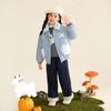 Girls' Cartoon Lamb Pattern Padded Winter Coat