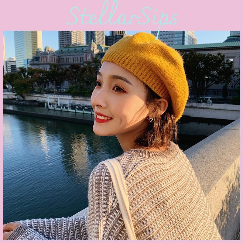 Knit Youthful Stylish Beret For Women Cozy And Warm Hat Vintage