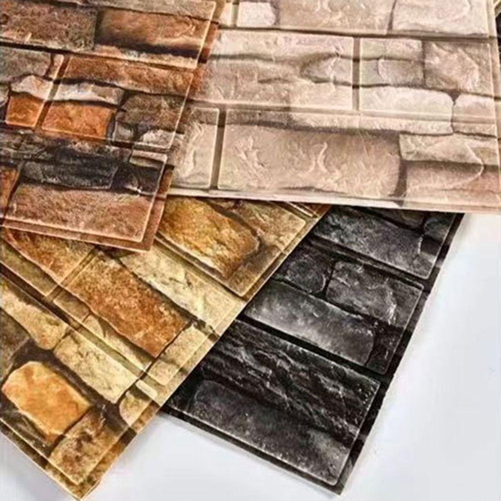 Wasserdichte 3D Imitations-Ziegelwandaufkleber Abziehen und Aufkleben Hintergrundtapete Badezimmer