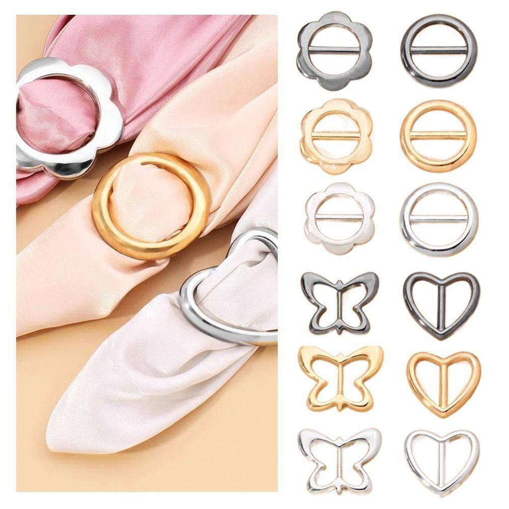 

Butterfly Heart Clothing Corner Knotted Buckles Flower Waist Adjustment Fixed Snap T-shirt Buckle