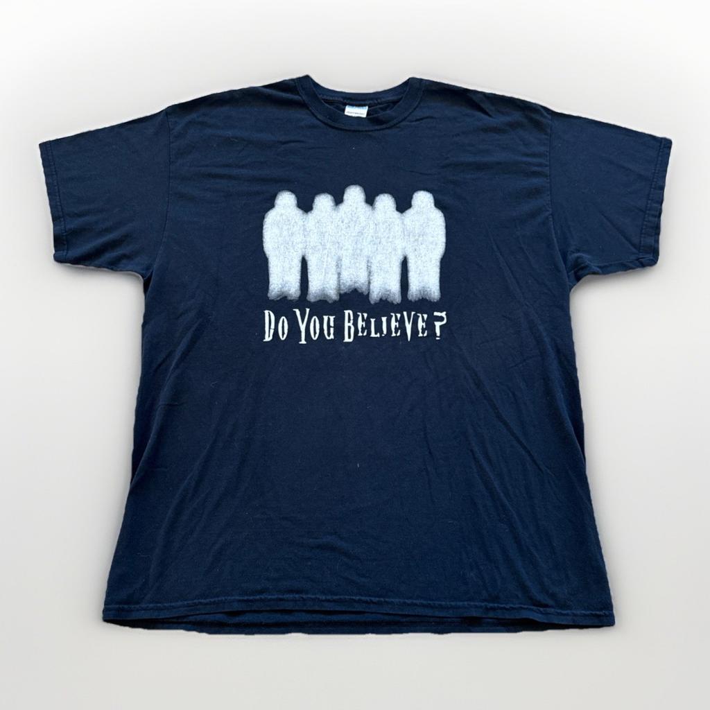 Vintage Do You Believe Shirt Mens XXL Ghost Supernatural Aliens Y2K Black