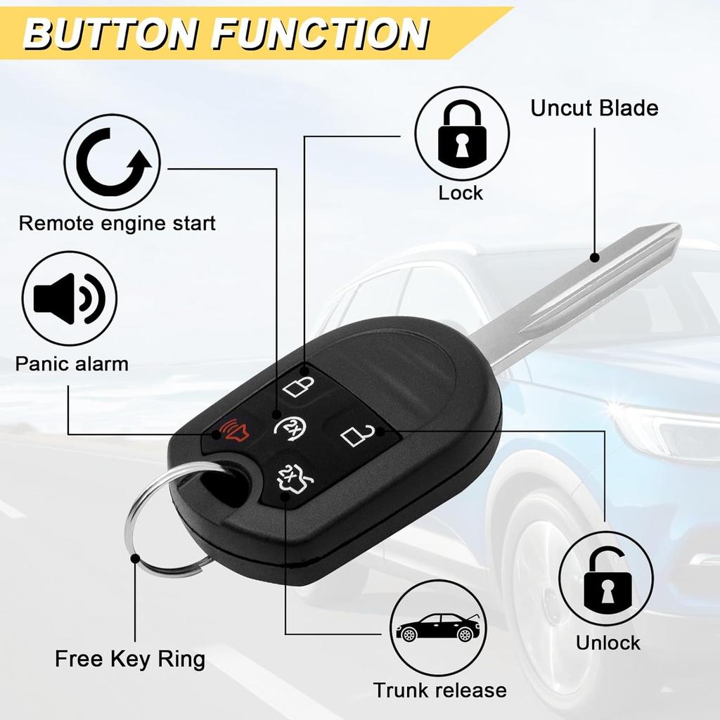 Key Fob Replacement for 2011-2017 Ford Expedition/ 12-15 Explorer Flex Taurus/ 07-15 Lincoln MKX Car Keyless Entry Remote Control, CWTWB1U793, 5