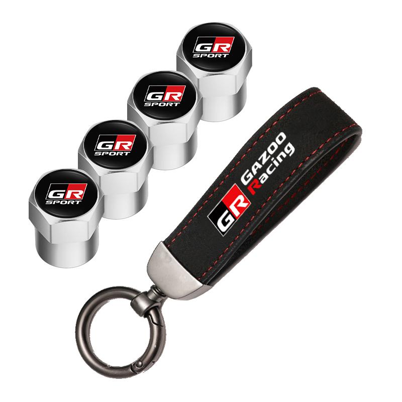 2026 Neu Für Toyota Toyota Auto Reifen Rad Ventilkappen Abdeckung Wildleder Auto Schlüsselanhänger Ring Schlüsselanhänger Für Toyota GR Corolla Yaris Aygo Pr