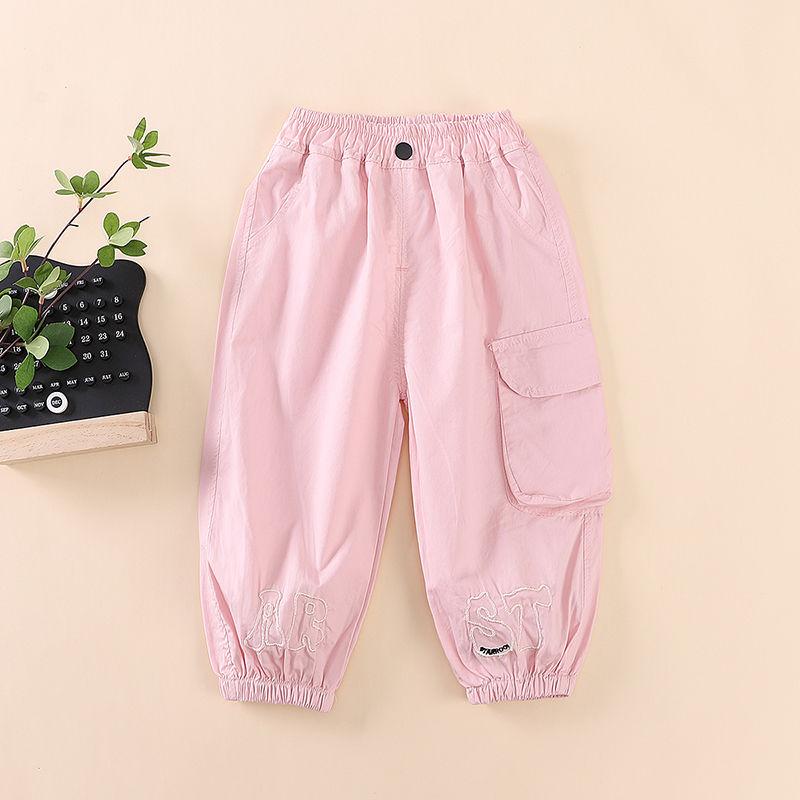 Mädchen Arbeitshose Sommer Dünnes Design Kinder Freizeit Sporthose Baby Mädchen Mückendichte Hose Sommerhose für Oberbekleidung