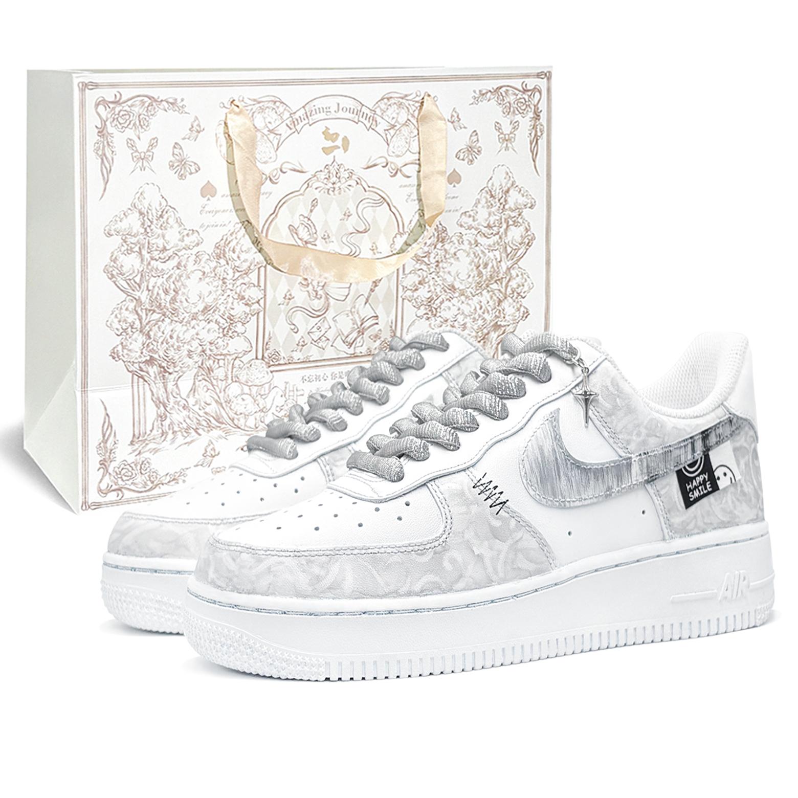 

Nike Air Force 1 Shopping Bag, Vortex, First Culture V Low top Skateboard Shoes Women s White Gray DD8959-100(TeamTwo-bag) 38.5