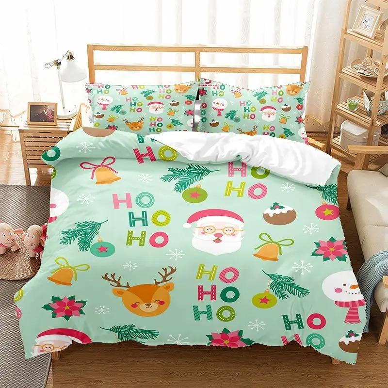 Christmas Kid Duvet Cover KingQueen Size,Red Christmas Socks Decoration 3 Piece Bedding,Merry Christmas Theme Quilt Cover,cream