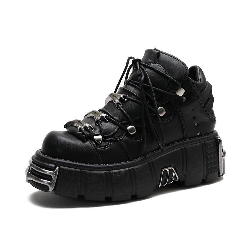 2024 Spring Women's Gothic Punk Thick-Soled High-Top Leather Motorcycle Boots