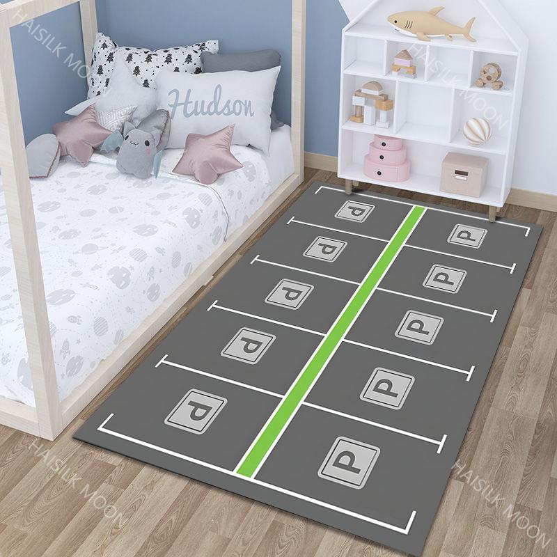 

Parking Lot Traffic Cartoon Pattern Carpet for Living Room Bedroom Sofa Home Decor Non-slip Floor Mat Child Activity Area Rugs 40x60cm