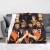 Karasuno Team Volleyball Flannel Blankets Volleyball Japanese Anime Custom Throw Blankets for Home 150*125cm Bedspread