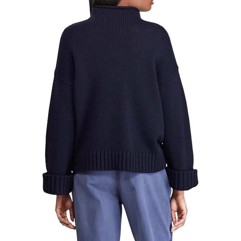 Ralph Lauren Crest Logo Embroidered Long Sleeve Pullover Knit Sweater Women 211762022-001