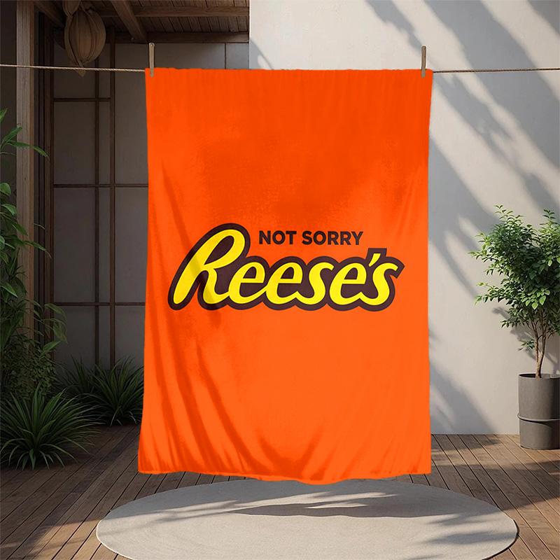 Reeses Peanut Flannel Blanket Soft Warm All-Season Throw, Design for Camping, Car Travel, Hiking Sofa, Bed, Office Perfect Gift for Parties