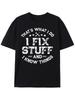 Mens I Fix Stuff Graphic TShirt  Funny Mechanic Engineer Garage Tee Black Cotton Casual Round Neck Shirt with White Text
