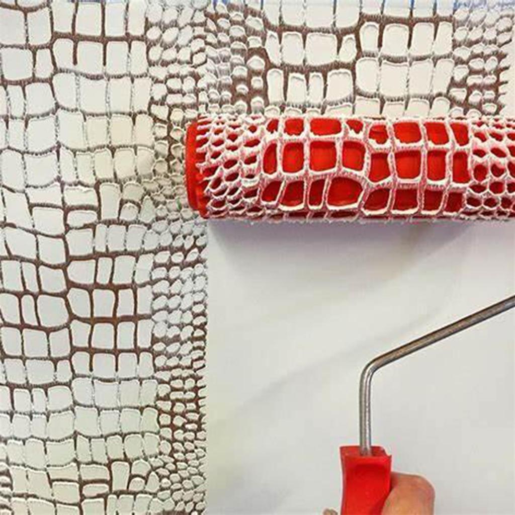 Rullo Pittore Decorativo in Gomma con Manico in Plastica, 7", Fai da Te, con Motivo, Materiale di Qualità, Realizzato per Decorazione Casa Nuova