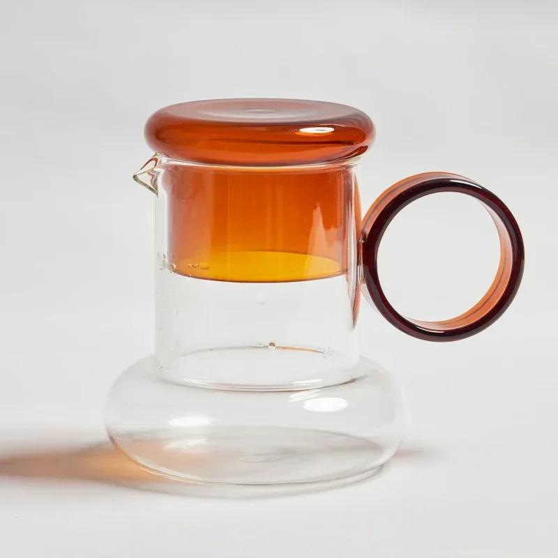 Glass Pitcher with Cup Lid Kettle Glass Set Teaware Teapots Pitcher Water Filters Water Jug Water Carafe Glass Bottle