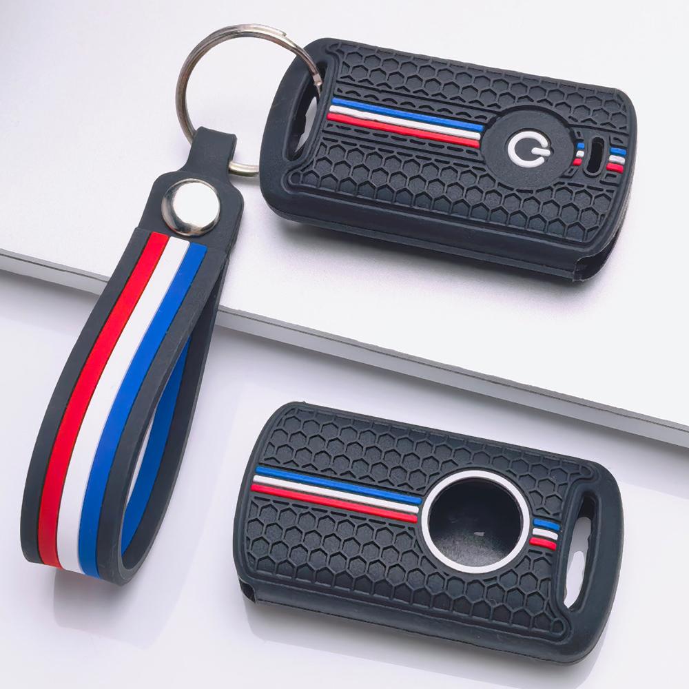 Key Case Cover for YAMAHA with Keychain Motorcycle Key Case Motorcycle Accessory Silicone Material No Color Anti-Scratch Surface Shockproof Structure