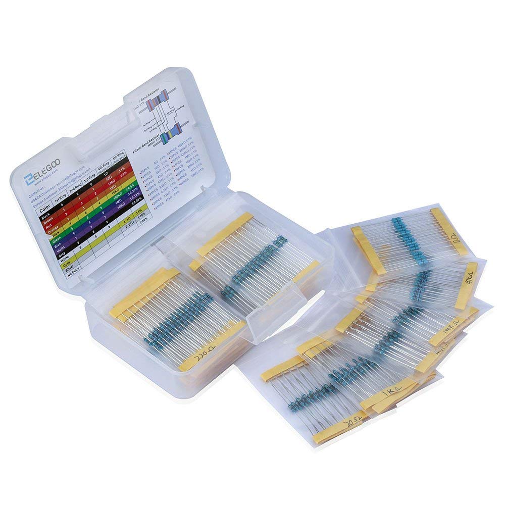 ELEGOO 17 Value 1% Resistor, 0 Ohm to 1M Ohm (525 pcs)