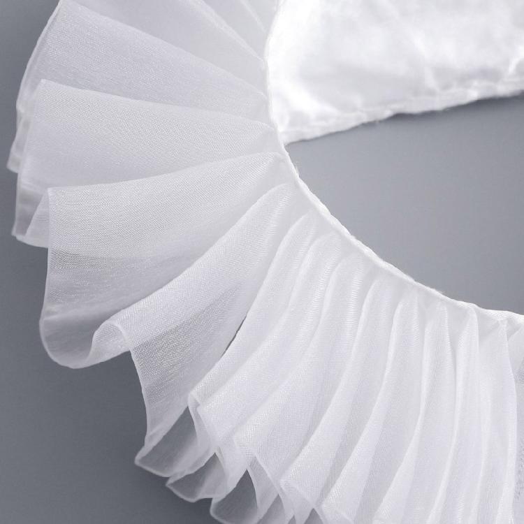 Renaissance Collar Elizabethan Mesh Ruffled Neck Collar Shawl Wrap Detachable False Collar Necklace for Women and Girls