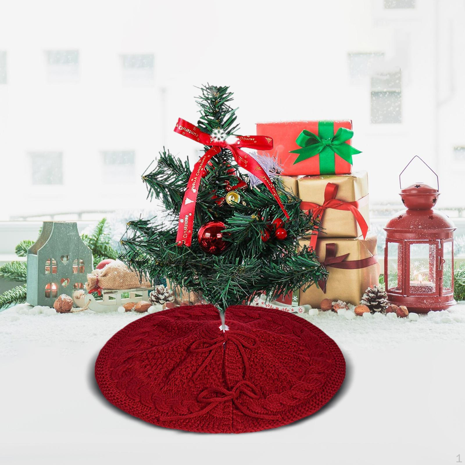 

18-дюймовая юбка для украшения стола в виде рождественской елки для гостиной красный