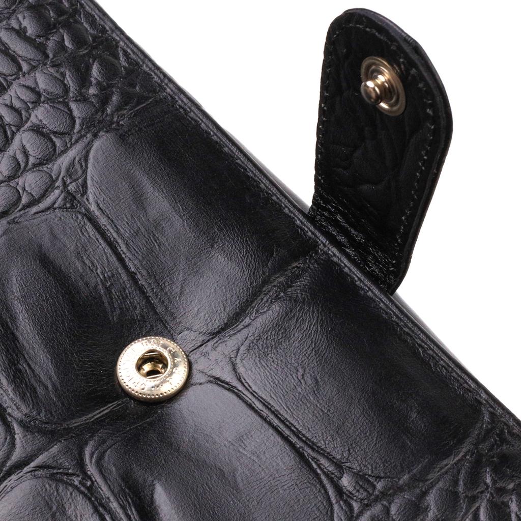 Interesting Unisex Purse Made of Genuine Textured Leather CANPELLINI 21853 Black