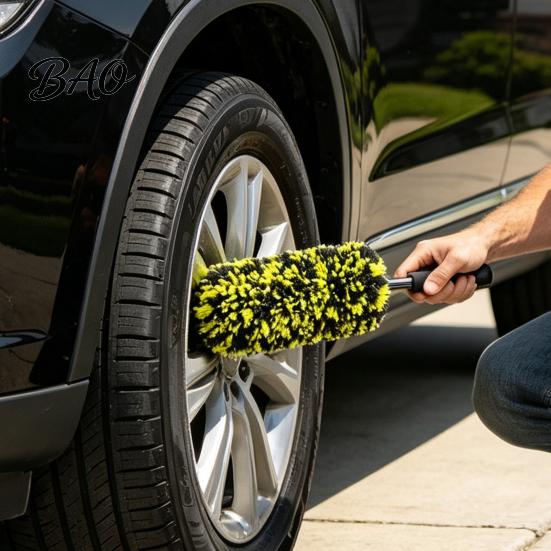 Car Detailing Accessories 1/2/3Pcs Microfiber Wheel Barrel Brush, No Scratch Cleaner with Narrow Gap Cleaning Tool Ergonomic Handle, Tire Rim for