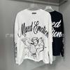 Cross-border Beauty Tide MIXED EMOTION Retro Full Print Handmade Diamond Letter Hooded Sweater Men's and Women's Coats