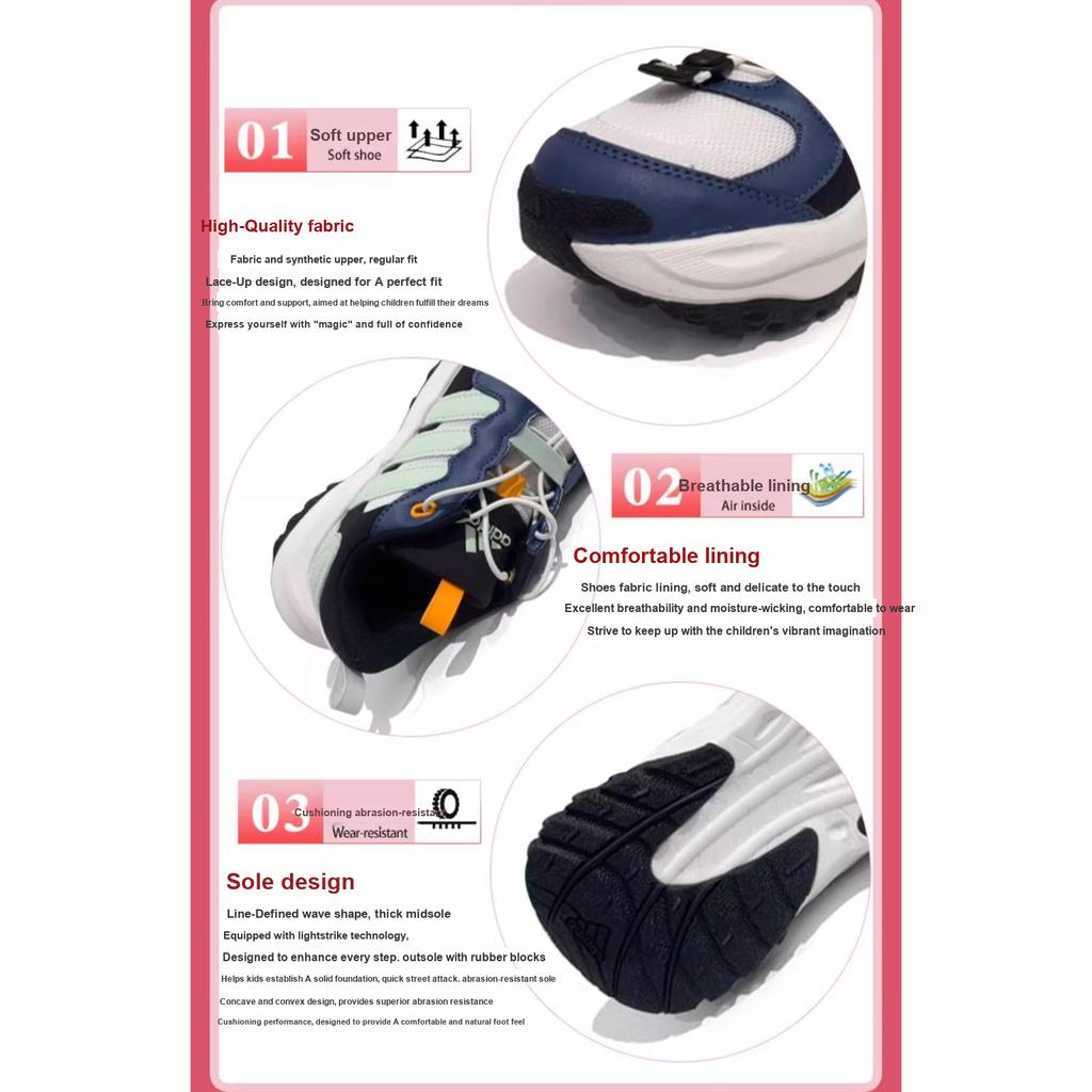 adidas Maxxwavy Comfortable Versatile Breathable Low-Top Casual Shoes Kids Casual Shoes Blue White JI1532