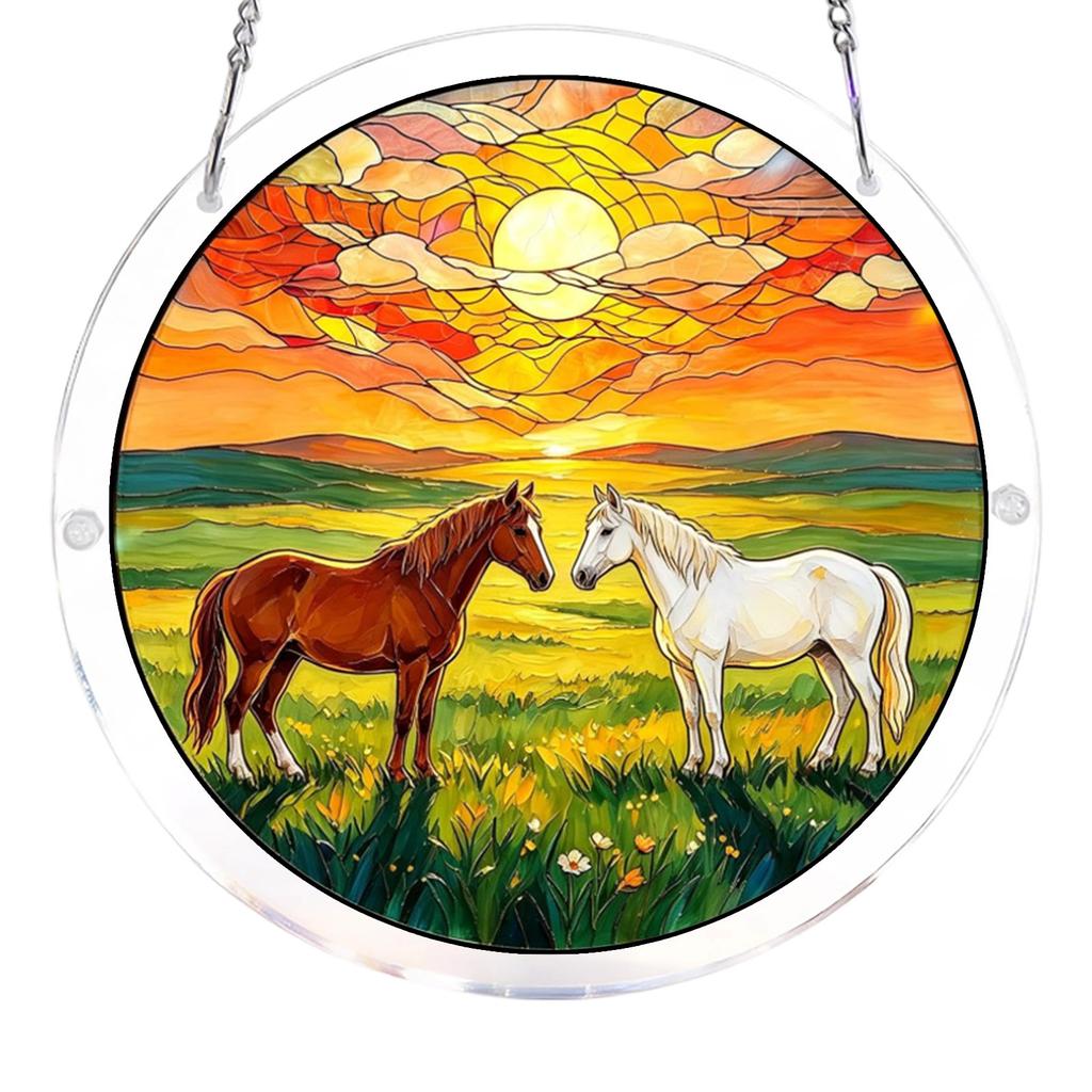 Acrylic Sun Catcher Puzzle Round Hanging Window Decoration with Interlocking Pieces for Home Office and Outdoor Display