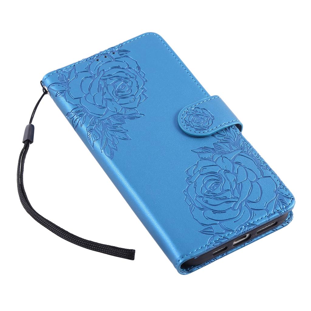 For Xiaomi Redmi 12 4G/5G (Global)/Note 12R 5G Deksel Roseblomst PU Lær Lommebok Telefondeksel med 3 Kortspor