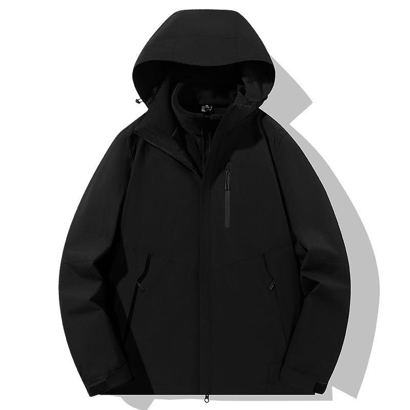 Men Women 3-in-1 Detachable Hooded Windproof Waterproof Outdoor Jacket With Fleece Liner Hiking Camping Cycling Winter