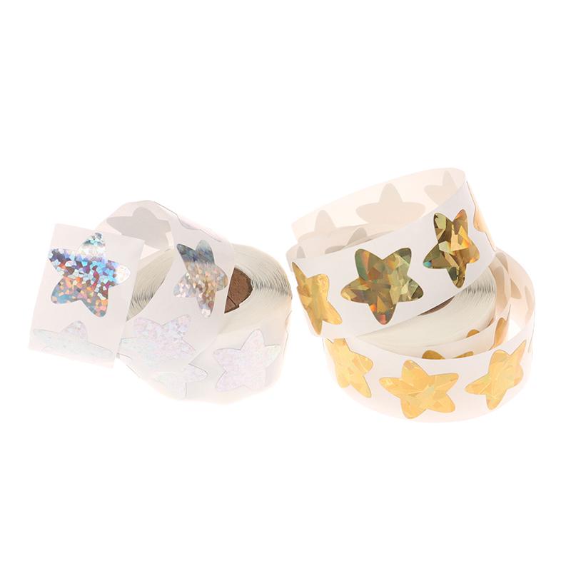 500Pcs Laser Star Stickers Labels Self-Adhesive Sticker Kid Rewards Stickers For Party Activity Gift Business Stationery Sticker